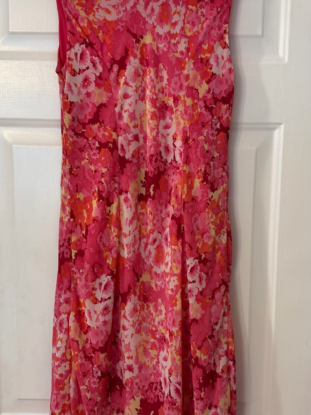 connected apparel Hot Pink Floral Print Sleeveless lined Dress size 14 - Picture 6 of 10